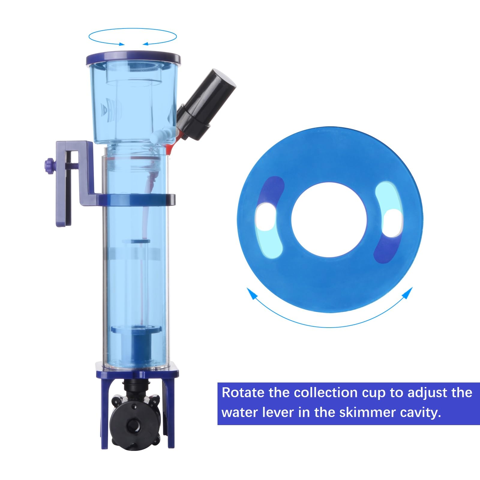 Nano Protein Skimmer for Saltwater Aquariums, DC Pinwheel Pump for